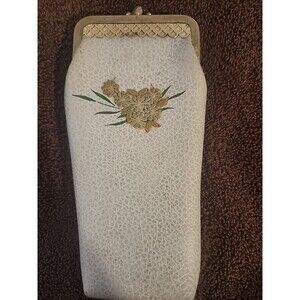Vintage Embroidered Floral Eye Glass Case Vinyl